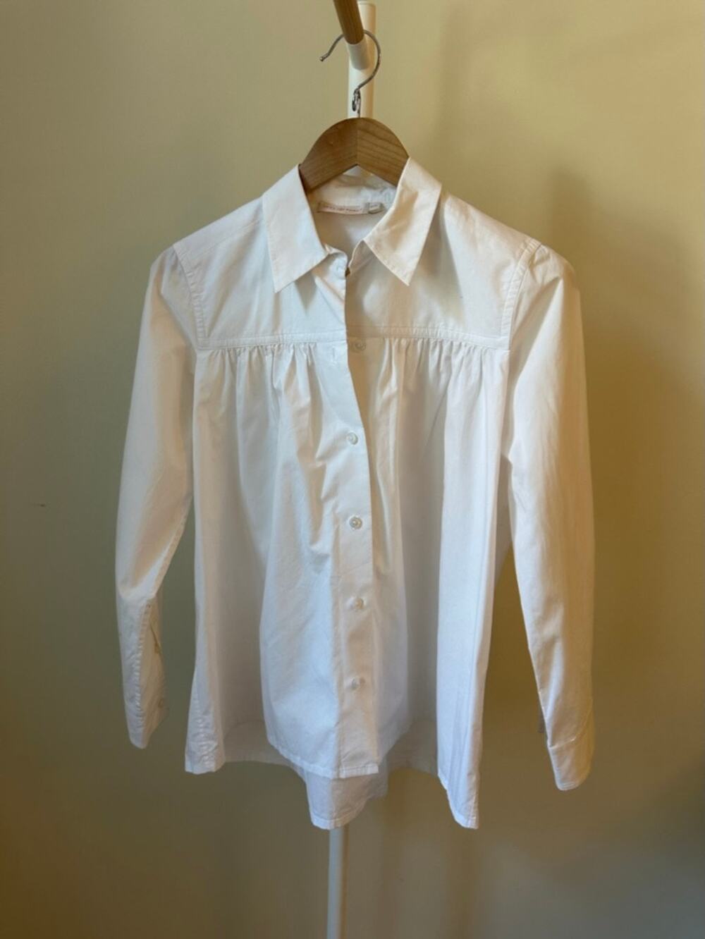 Tory Burch White Cotton Poplin Top, Size XS